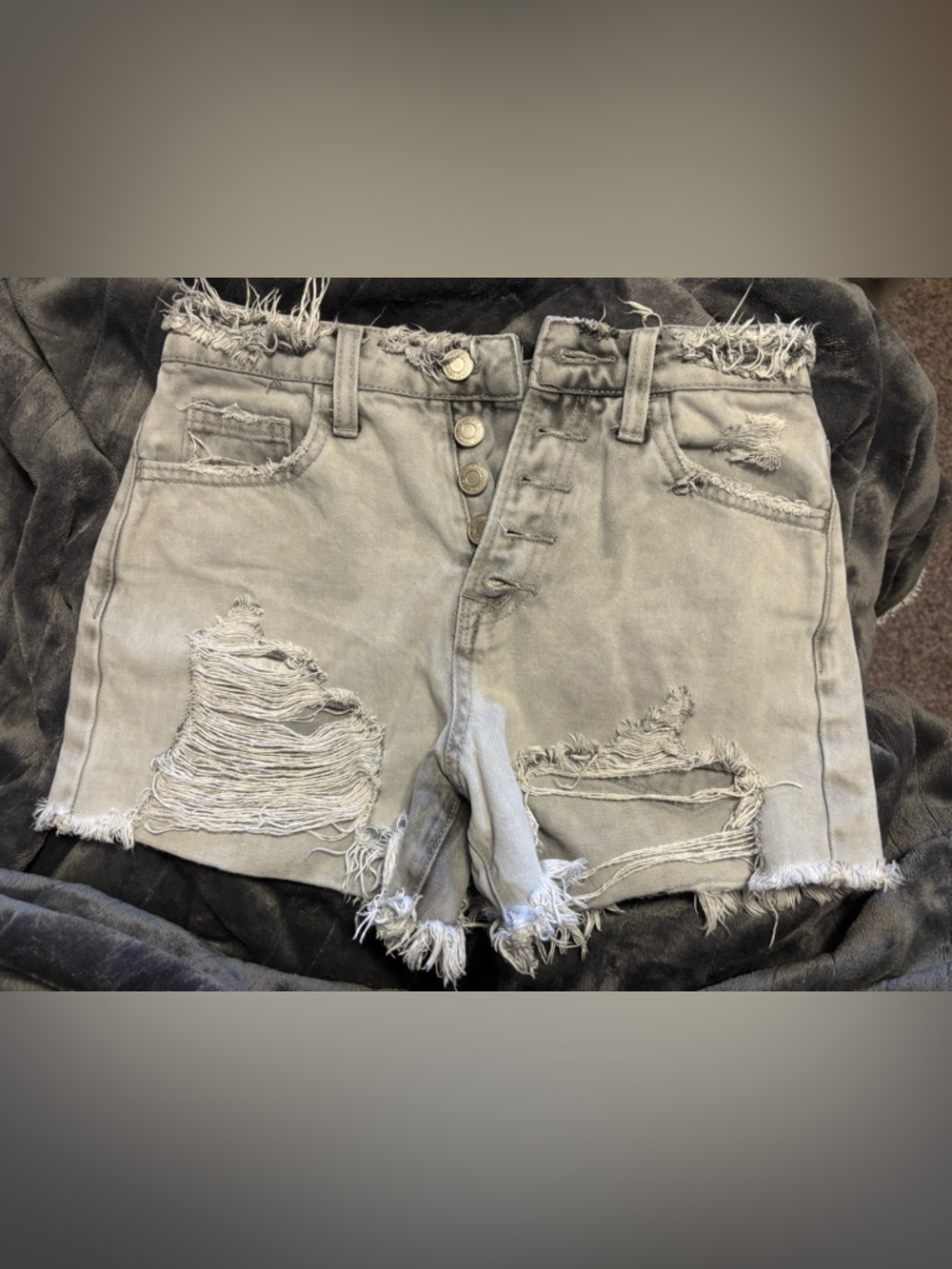 Gray jean shorts women